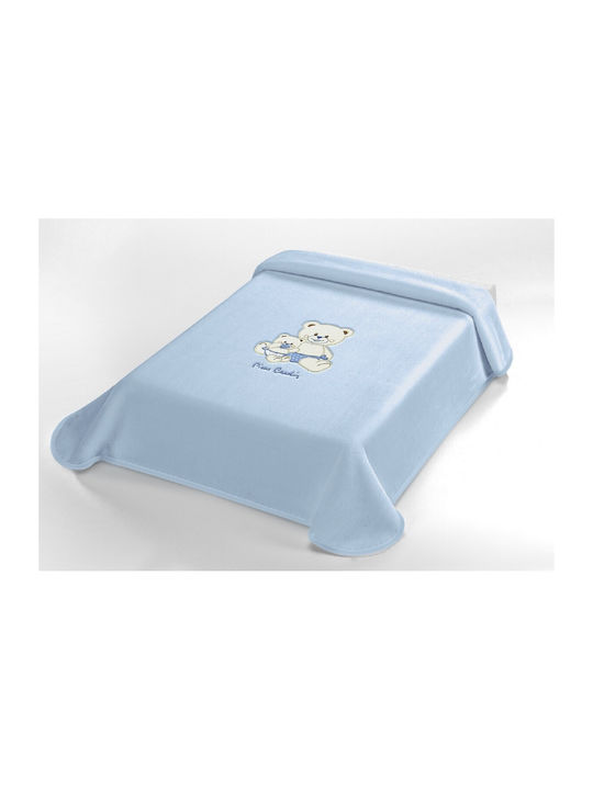 Pierre Cardin Blanket Spanish Nursery Swaddling Blankets Velvet Light Blue Blue 80x110cm