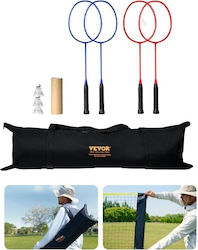 Adjustable Badminton Net Set Portable 20ft Wide Includes Rackets Shuttlecocks 20x2.5ft