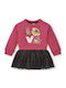 Children's Dress Sweatshirt Long Sleeve Tulle Fuchsia