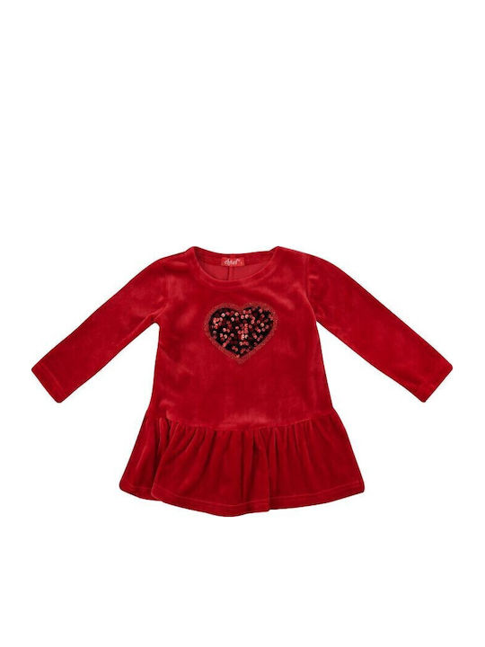 Mädchenkleid Samt Rot