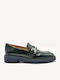 Leather Women's Loafers in Green Color