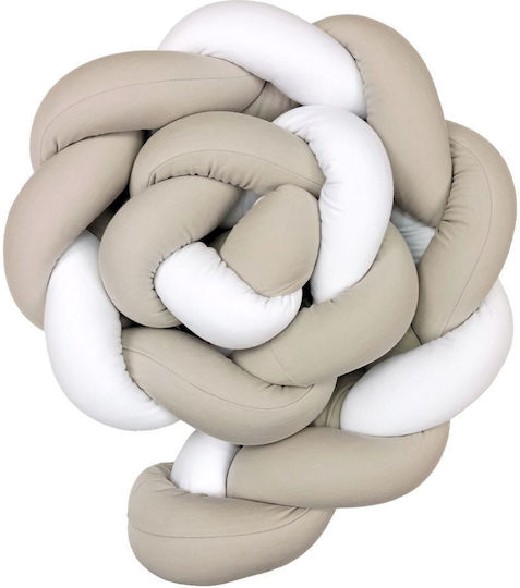 Baby Star Crib Bumpers Braided Inside Mocha-white 19x200cm
