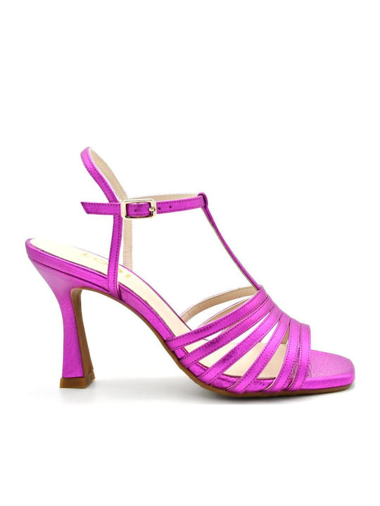 Lodi Leather Sandals Fuchsia