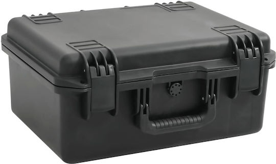 vidaXL Camera Case with Wheels Black