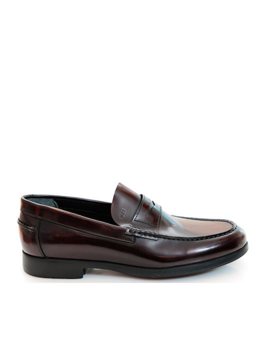 Boss Shoes Δερμάτινα Ανδρικά Loafers σε Μπορντό...