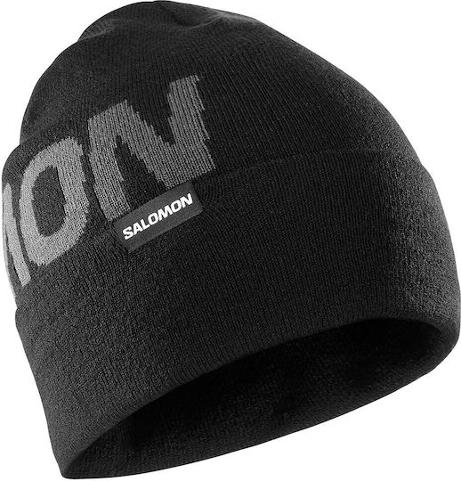 Beanie Unisex Σκούφος Πλεκτός σε Μαύρο χρώμα