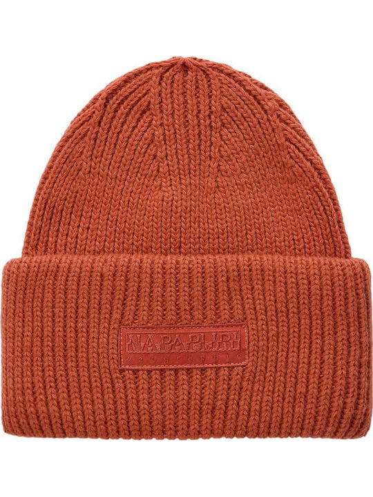 Fvispa Beanie Γυναικείος Σκούφος Πλεκτός σε Πορτοκαλί χρώμα