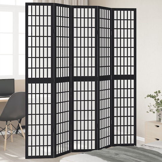 vidaXL Dekorativer Raumteiler Hölzernes mit 5 Paneelen 175x220cm