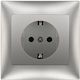 Redled Priză Electrică Mortice Simplă Argintie