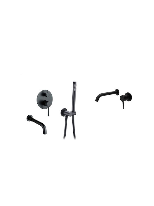 Black Swan Faucet Set Sink Bathtub Model M68 Matte Black Size 22 Cm