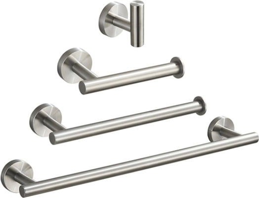 Badezimmer-Accessoire-Set Metall Silber 4Stück