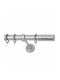 Metallic Curtain Pole Kleio Single Φ25mm 140cm Nickel Satin