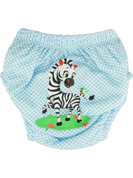 Poopes Zebra Kids' Brief Light Blue