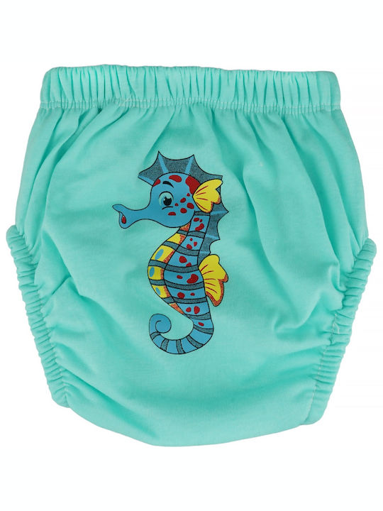 Poopes Hippocampus Kids' Brief Turquoise