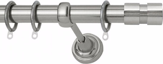 Metallisch Vorhangstange Verona Einfach Φ25mm 140cm Nickel Satin