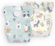Interbaby Single Use Bib Plastic with Pocket Multicolored 10pcs