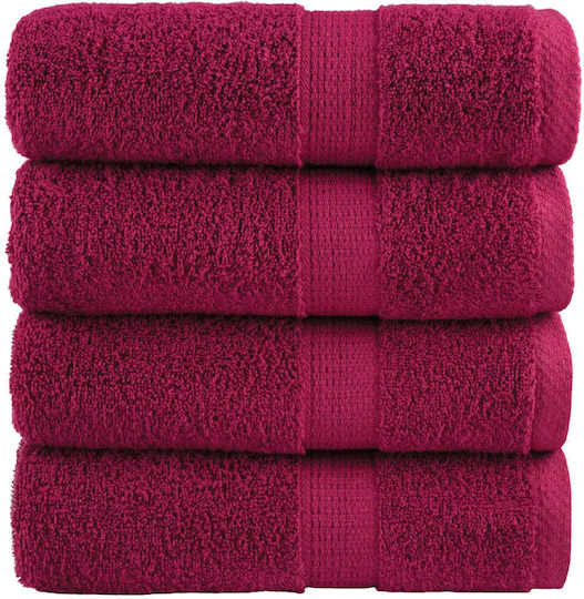 vidaXL Badetücher Set 4-teilige Burgundisch Gewicht 600gr/m²