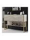 Sideboard Luxe Wooden Travertine - Gold 120x30x80cm