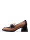 Leather Ecru Medium Heels