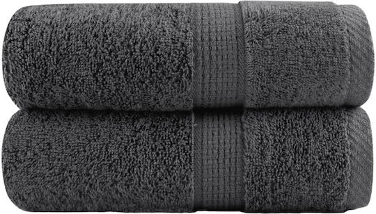 vidaXL Hand Towel 30x50cm Grey 2 Pieces Weight 600gsm