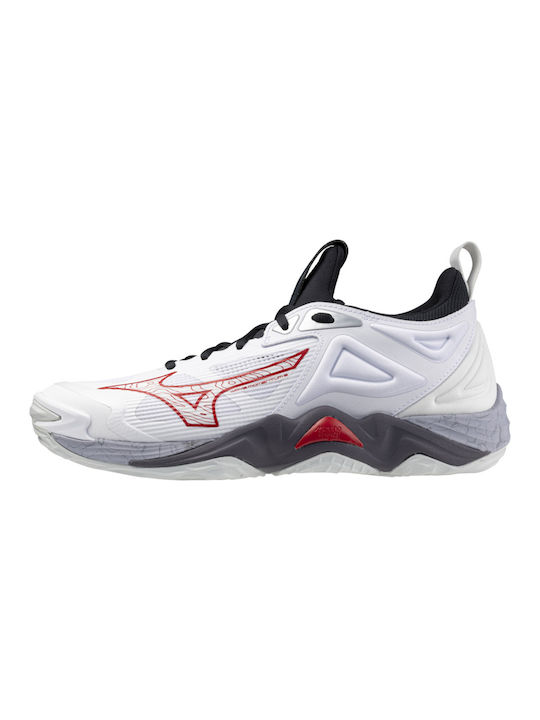 Mizuno Wave Momentum 3 Ανδρικά Αθλητικά Παπούτσια Βόλεϊ Λευκό / Κόκκινο / Γκρι