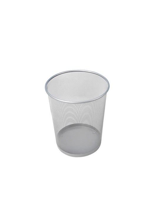 Metron Office Metal Waste Bin 19.5lt Silver 29.5x29.5x35cm