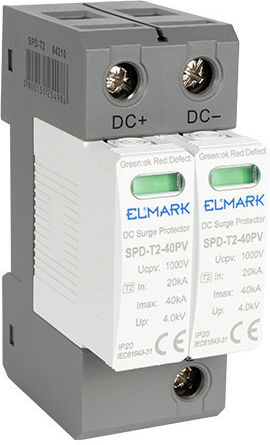 Elmark 2-Poles Inspired T2 Panel Lightning Protection 40kA