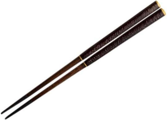 Chopsticks Χειροποίητα Ξύλινα Λάκα Μαύρα Σχέδιο 24 Εκατ 2 Τμχ Classic