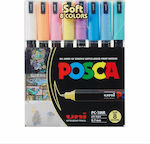 Uni-ball Μαρκαδόροι Posca Pc5m Medium Tip Pen Pastel Colors 8τμχ