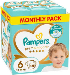 Pampers Πάνες Βρακάκι Premium Care Premium Care No. 6 για 13-18kg 128τμχ