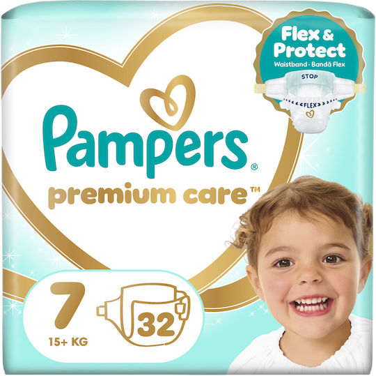 Pampers Scutece cu bandă adezivă Premium Care Nr. 7 pentru 15+kg 32buc