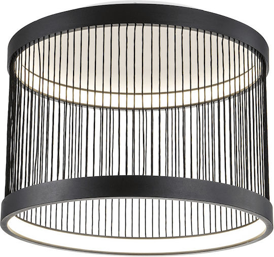 Eko Light Πλαφονιέρα Οροφής Μαύρη με Ενσωματωμένο LED