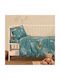 Melinen Baby Sheets Set Crib Flannel Music Petrol Petrol 120x170cm 3pcs