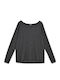 Women's Sports Long Sleeve Black Blouse