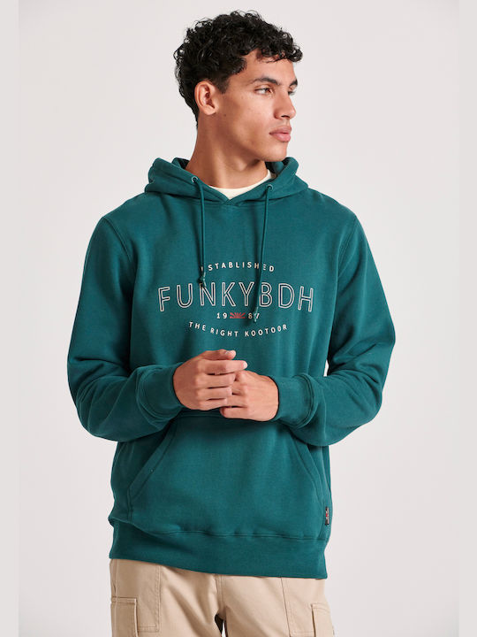 Funky Buddha Sweatshirt with Hood Green