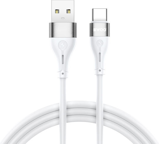 BWOO USB 2.0 Кабел USB-C Мъжки - USB-A 18W Бял 1м
