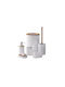 Plastic Bathroom Accessory Set White 6pcs