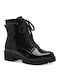 Women's Patent Leather Ankle Boots Black