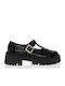 Leather Women's Loafers in Black Color