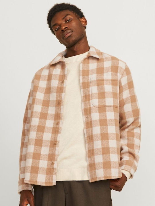 Jack & Jones Long-sleeved Shirt in Wide Line Checked Beige