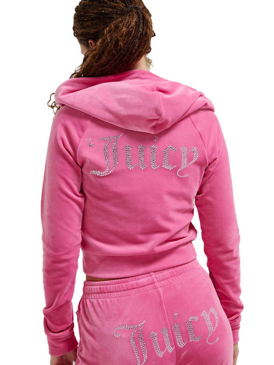 Juicy Couture Women's Hooded Velvet Cardigan Fu...