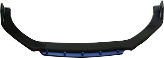 Extensie spoiler față Megane Design lucios negru cu buza albastră 4 piese lungime 180 cm