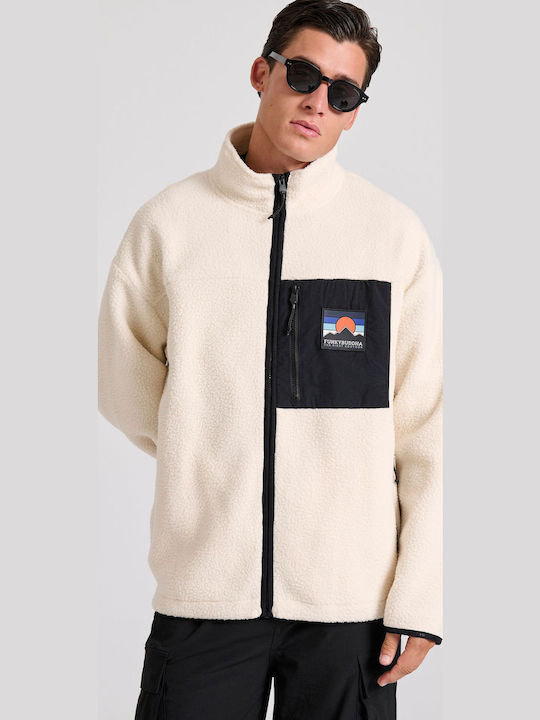 Ανδρική Ζακέτα Fleece Λευκή