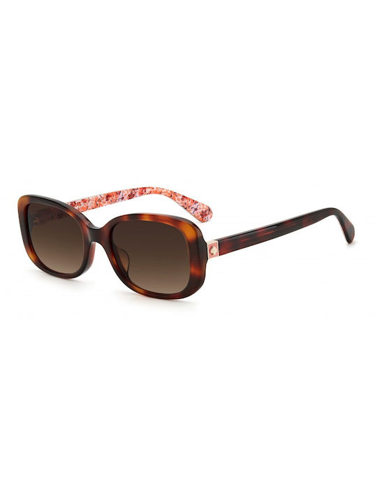 Kate Spade Women's Sunglasses with Brown Tartaruga Plastic Frame and Brown Gradient Lens