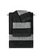 Guy Laroche Set of Bath Towels 3 pcs Valley Silver Black Weight 500gsm
