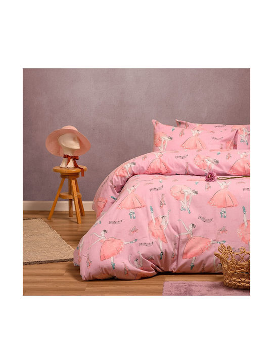 Melinen Sheet Set Single Cotton Ballet Pink 170x260cm 3pcs