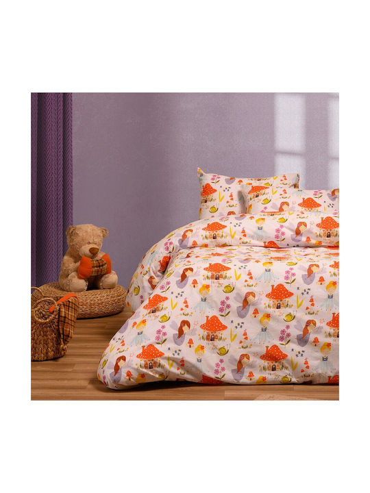 Melinen Σετ Σεντόνια Μονά Βαμβακερά Peach 170x270cm 3τμχ