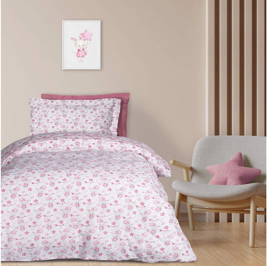 Das Home Sheet Set Single Cotton Pink, White 170x240cm 3pcs