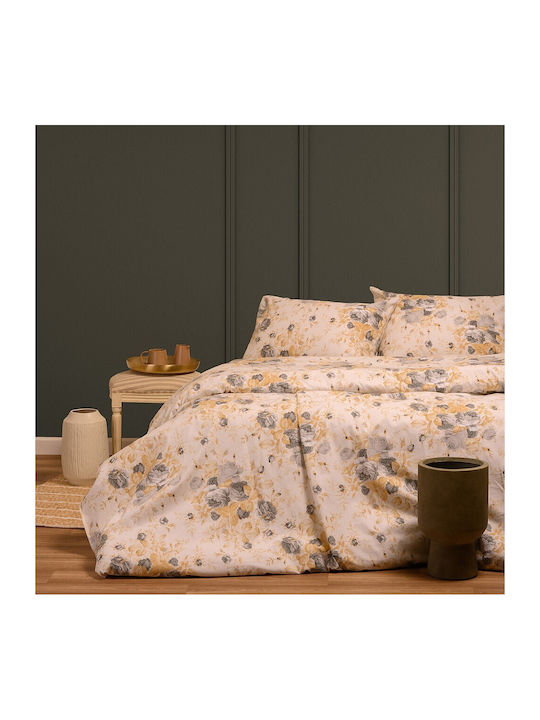 Melinen Peonia Σετ Σεντόνια Υπέρδιπλα Φανελένια 235x260εκ. Grey (4τμχ)