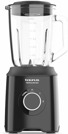 Taurus Prior Μπλέντερ με Γυάλινη Κανάτα 1.5 lt 1500W Μαύρο